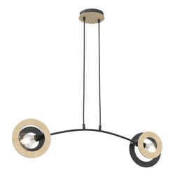 LED pendel Skiva 2 sort pendellampe - Ø20 cm, E27, 230V, uten lyskilde