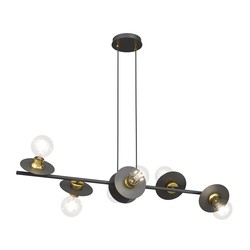 LED pendel Token 6 Sort/Gull pendellampe - E27, 230V, uten lyskilde