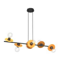 LED pendel Token 6 Sort/Oransje pendellampe - E27, 230V, uten lyspære