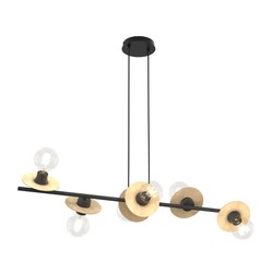 LED pendel Token 6 Svart/Tre pendellampe - E27, 230V, uten lyskilde