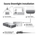 Fordeler til Sauna downlight - 6 utganger, 2 meter ledning