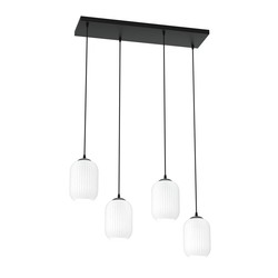 LED pendel Verdi 4 Sort/Opal pendellampe - Ø15 cm, E27, 230V, uten lyskilde