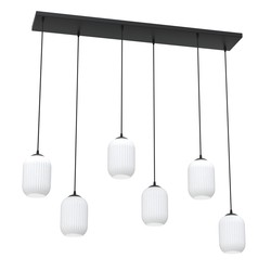LED pendel Verdi 6 Sort/Opal pendellampe - Ø15 cm, E27, 230V, uten lyskilde