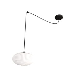 LED pendel Origo 1 Sort/Opal pendellampe - Ø30 cm, E27, 230V, uten lyskilde