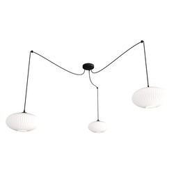 LED pendel Origo 3 Sort/Opal pendellampe - Ø30 cm, E27, 230V, uten lyskilde