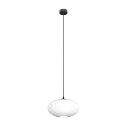 LED pendel Coco 1 Sort/Opal pendellampe - Ø30 cm, E27, 230V, uten lyskilde