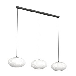 LED pendel Coco 3 Sort/Opal pendellampe - Ø30 cm, E27, 230V, uten lyskilde