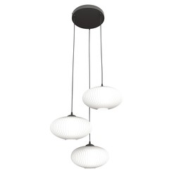 LED pendel Coco 3 Sort Prem Opal pendellampe - Ø30 cm, E27, 230V, uten lyskilde