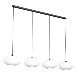 LED pendel Coco 4 Sort/Opal pendellampe - Ø30 cm, E27, 230V, uten lyskilde