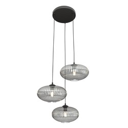 LED pendel Coco 3 Sort Prem Grafitt pendellampe - Ø30 cm, E27, 230V, uten lyskilde