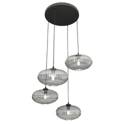 LED pendel Coco 4 Sort Prem Grafitt pendellampe - Ø30 cm, E27, 230V, uten lyskilde