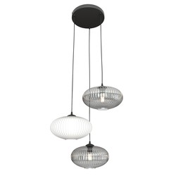 LED pendel Coco 3 Sort Prem Mix pendellampe - Ø30 cm, E27, 230V, uten lyskilde