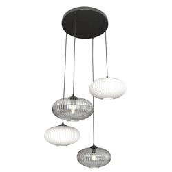 LED pendel Coco 4 Sort Prem Mix pendellampe - Ø30 cm, E27, 230V, uten lyskilde