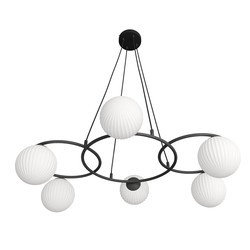 LED pendel Libra 6 Sort/Opal pendellampe - Ø15 cm, E14, 230V, uten lyskilde