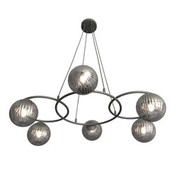 LED pendel Libra 6 Sort/Grafitt pendellampe - Ø15 cm, E14, 230V, uten lyspære
