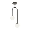 Atria 2 Sort/Opal pendellampe - Ø15 cm, E14, 230V, uten lyskilde
