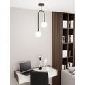 Atria 2 Sort/Opal pendellampe - Ø15 cm, E14, 230V, uten lyskilde