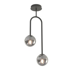 LED pendel Atria 2 Sort/Grafitt pendellampe - Ø15 cm, E14, 230V, uten lyskilde