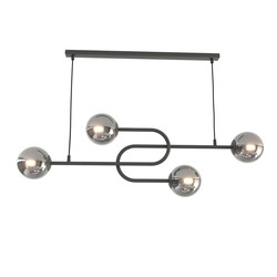 LED pendel Atria 4 Sort/Grafitt pendellampe - Ø15 cm, E14, 230V, uten lyskilde