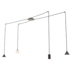 LED pendel Fuji 4 Svart pendellampe - E14 & GU10 & GX53, 230V, uten lyskilde