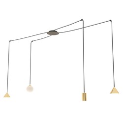 LED pendel Fuji 4 Gull pendellampe - E14 & GU10 & GX53, 230V, uten lyskilde