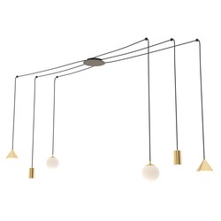 LED pendel Fuji 6 Gull pendellampe - E14 & GU10 & GX53, 230V, uten lyskilde