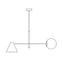 Hermes 2 Sort lysekrone - Ø15 cm, E14, 230V, uten lyskilde