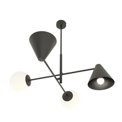 Lysekroner Hermes 4 Sort lysekrone - Ø15 cm, E14, 230V, uten lyskilde