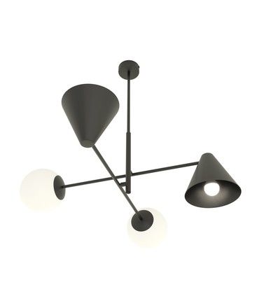 Hermes 4 Sort lysekrone - Ø15 cm, E14, 230V, uten lyskilde