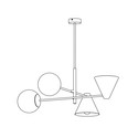Hermes 4 Sort lysekrone - Ø15 cm, E14, 230V, uten lyskilde