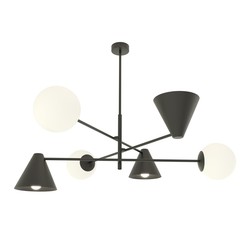 Lysekroner Hermes 6 Sort lysekrone - Ø15 cm, E14, 230V, uten lyskilde