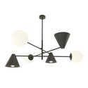 Hermes 6 Sort lysekrone - Ø15 cm, E14, 230V, uten lyskilde