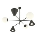Hermes 6 Sort lysekrone - Ø15 cm, E14, 230V, uten lyskilde