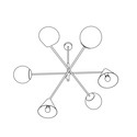 Hermes 6 Sort lysekrone - Ø15 cm, E14, 230V, uten lyskilde