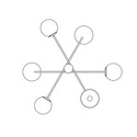 Hermes 6 Sort lysekrone - Ø15 cm, E14, 230V, uten lyskilde