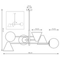 Hermes 6 Sort lysekrone - Ø15 cm, E14, 230V, uten lyskilde