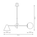Hermes 2 Hvit lysekrone - Ø15 cm, E14, 230V, uten lyskilde