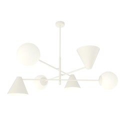 Lysekroner Hermes 6 Hvit lysekrone - Ø15 cm, E14, 230V, uten lyskilde