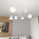 Hermes 6 Hvit lysekrone - Ø15 cm, E14, 230V, uten lyskilde