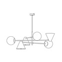 Hermes 6 Hvit lysekrone - Ø15 cm, E14, 230V, uten lyskilde