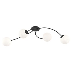 Taklamper Vibra 4 Sort/Opal taklampe - Ø15 cm, E14, 230V, uten lyskilde
