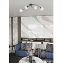 Vibra 4 Sort/Opal taklampe - Ø15 cm, E14, 230V, uten lyskilde