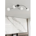 Vibra 4 Sort/Opal taklampe - Ø15 cm, E14, 230V, uten lyskilde