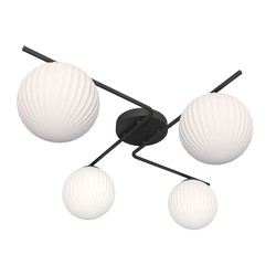 Taklamper Vespa 4 Svart/Opal taklampe - Ø15 cm, E14, 230V, uten lyskilde