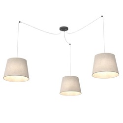LED pendel Ascot 3 Beige pendellampe - Ø38 cm, E27, 230V, uten lyskilde