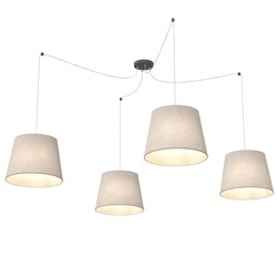 LED pendel Ascot 4 Beige pendellampe - Ø38 cm, E27, 230V, uten lyspære