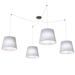 LED pendel Ascot 4 Grå pendellampe - Ø38 cm, E27, 230V, uten lyskilde