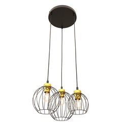 LED pendel Nando 3PREM Sort/Gull pendellampe - Ø24 cm, E27, 230V, uten lyskilde