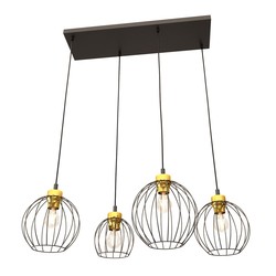 LED pendel Nando 4 Sort/Gull pendellampe - Ø24 cm, E27, 230V, uten lyskilde