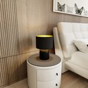 Aspen LN1 Sort/Gull bordlampe - Ø25 cm, E27, 230V, uten lyspære